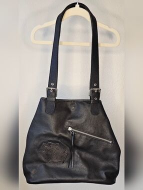 EUC Vintage Harley Davidson Black Leather Purse